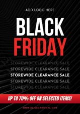 Minimal Bold Storewide Clearance Sale Black Friday Flyer