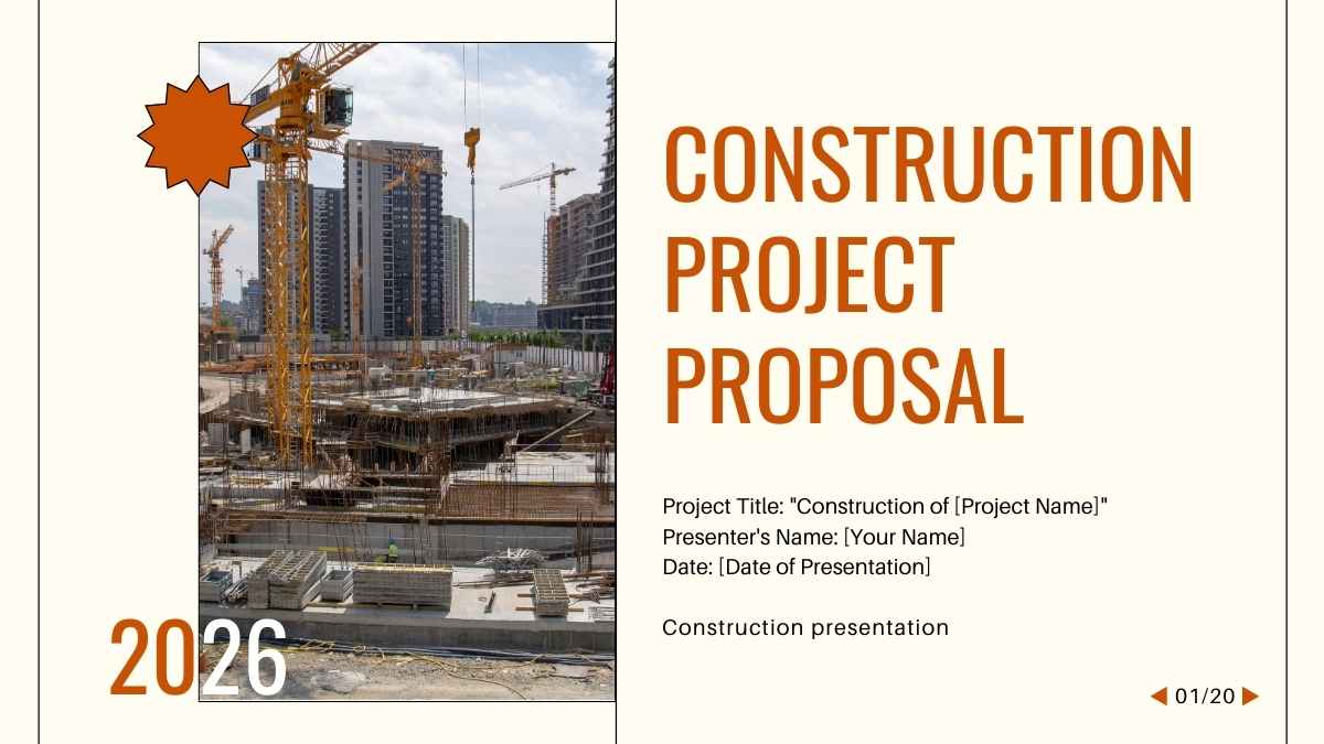 Minimal Construction Project Proposal Slides - slide 1