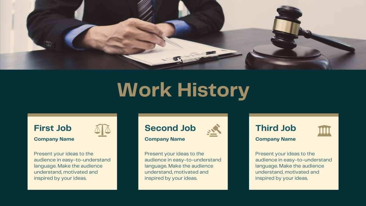 Minimal Corporate Lawyer Resume Slides - slide 5