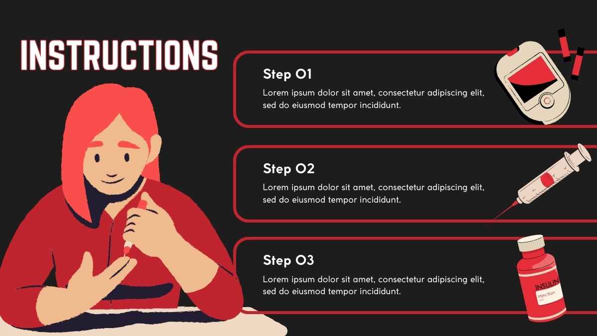 Red Diabetes Mellitus Disease Slides - slide 14