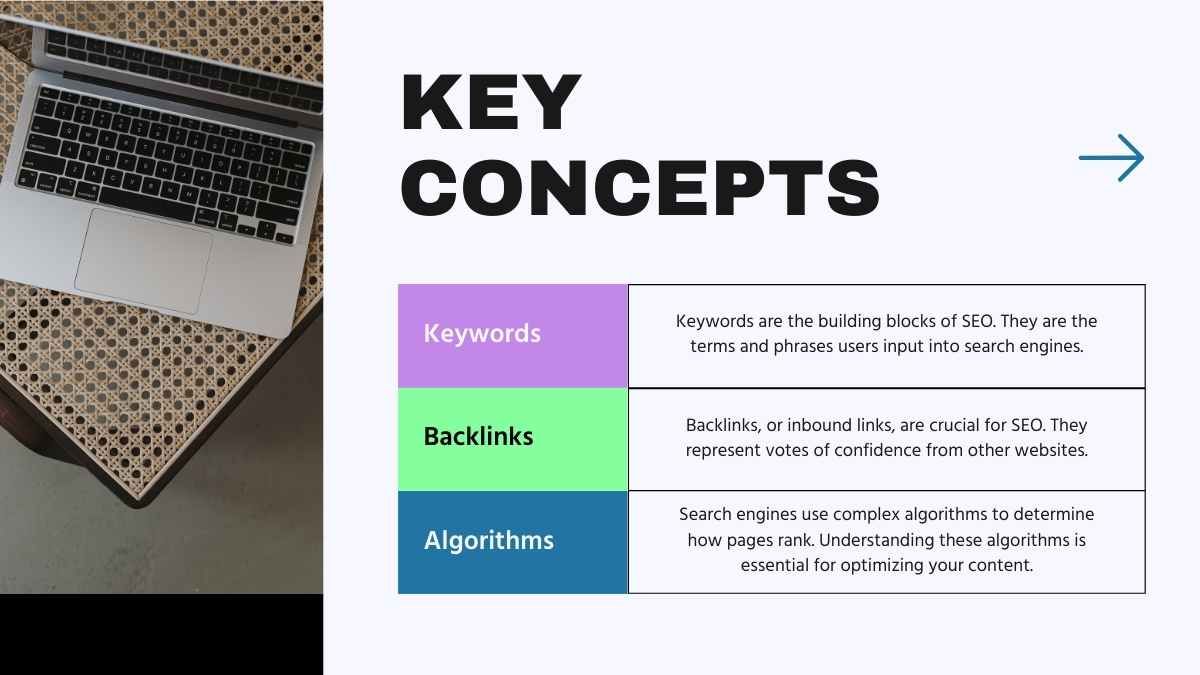 Minimal Geometric SEO Strategy Slides - diapositiva 7