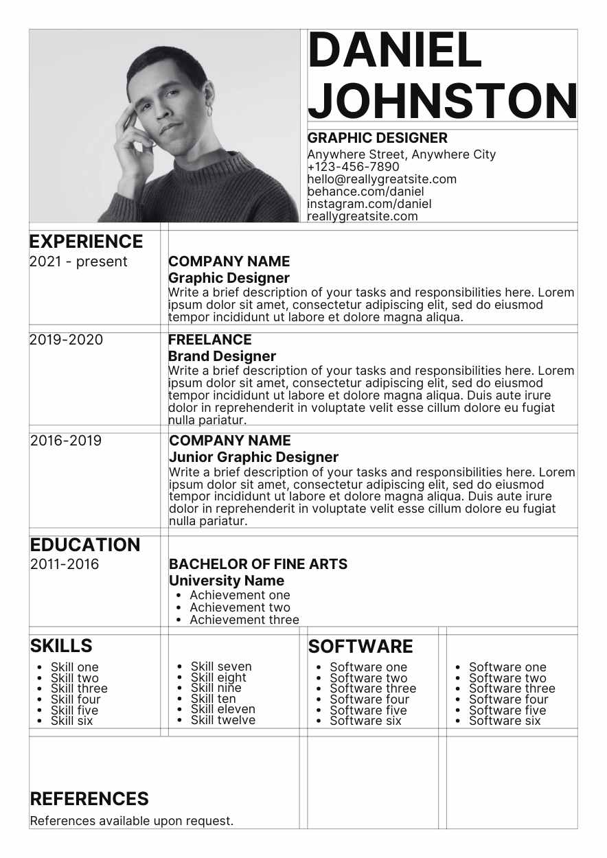 Minimal Graphic Designer CV Resume - slide 1