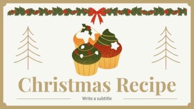 Slides Minimalistas de Receitas Ilustradas de Natal