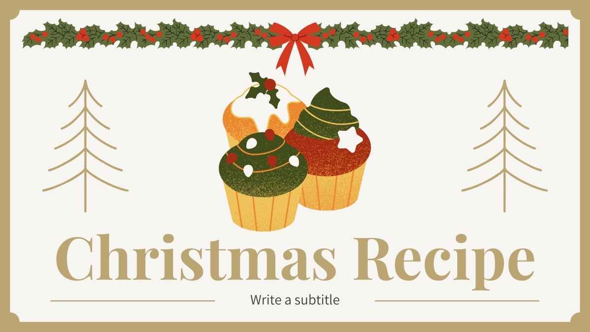 Slides Minimalistas de Receitas Ilustradas de Natal - deslizar 1