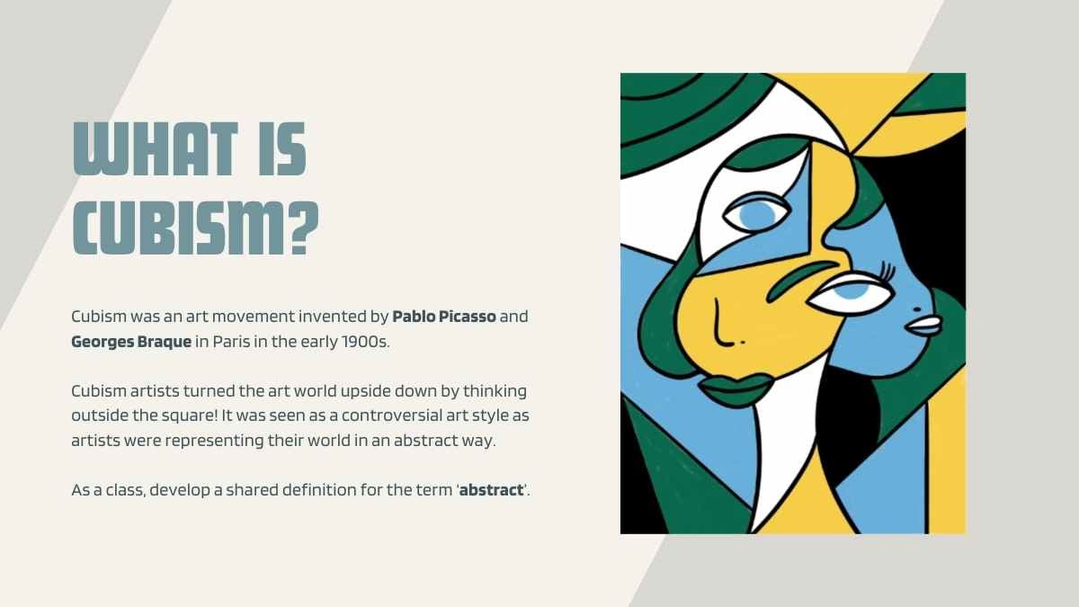 Minimal Introduction to Cubism Lesson - slide 6