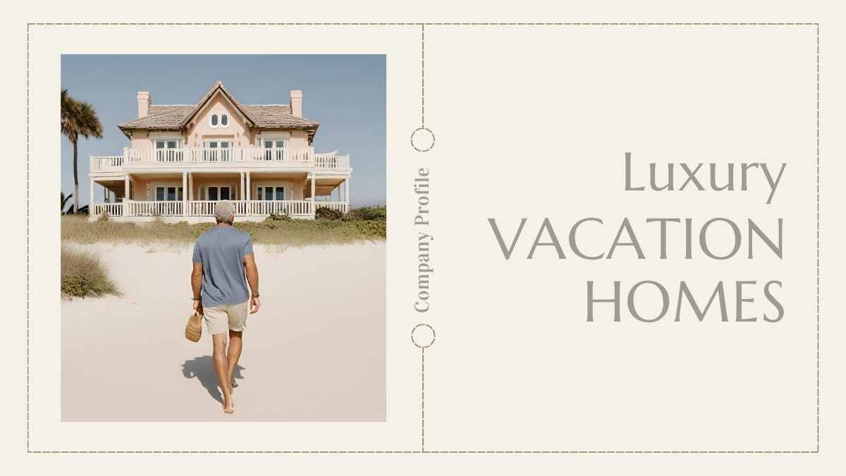 Minimal Luxury Vacation Homes Company Profile Slides - diapositiva 2