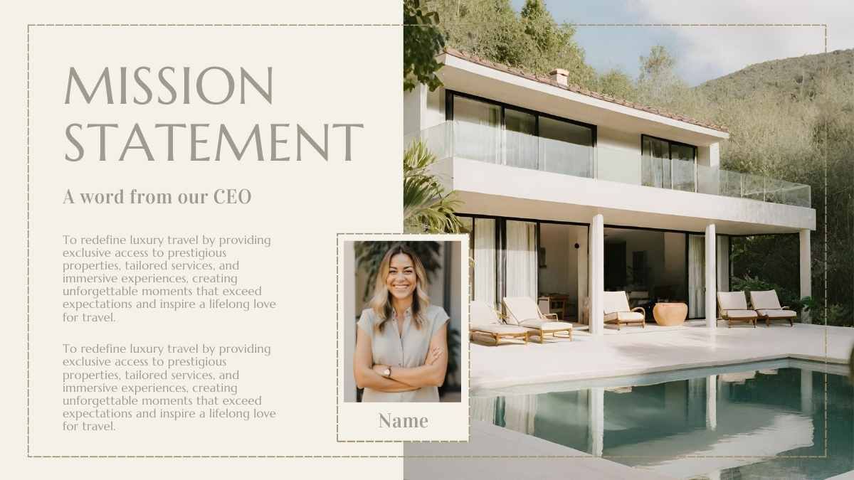 Minimal Luxury Vacation Homes Company Profile Slides - diapositiva 7