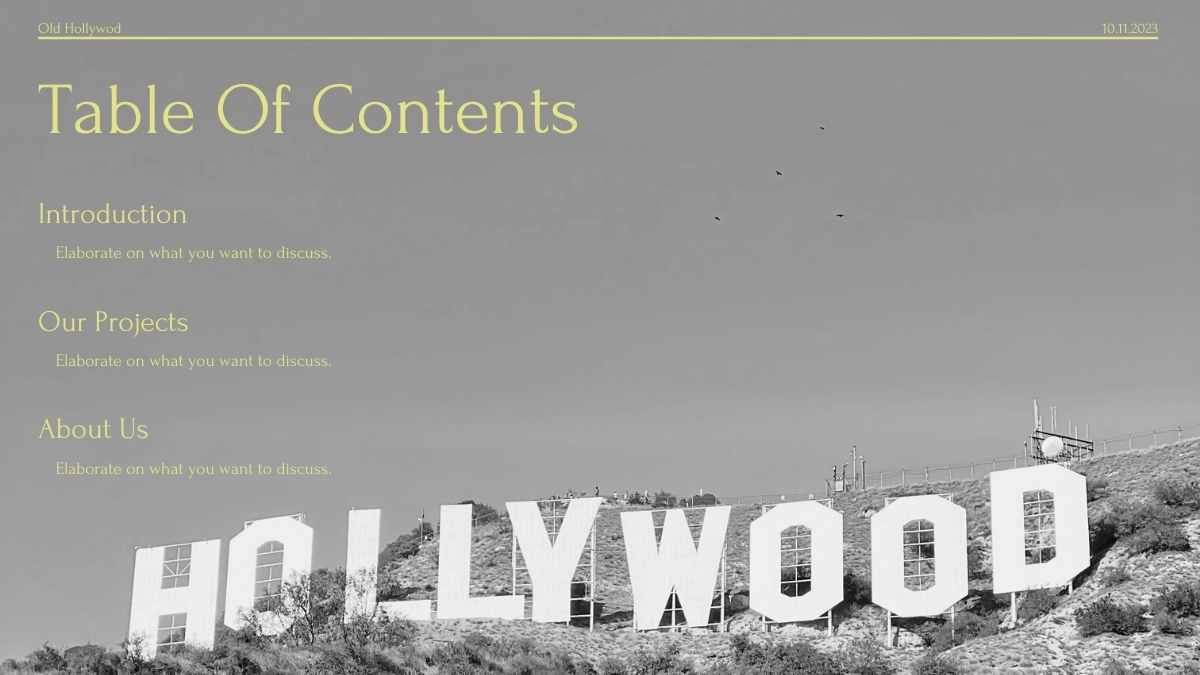 Pitch Deck Hollywood Klasik Bergaya Minimal - slide 3