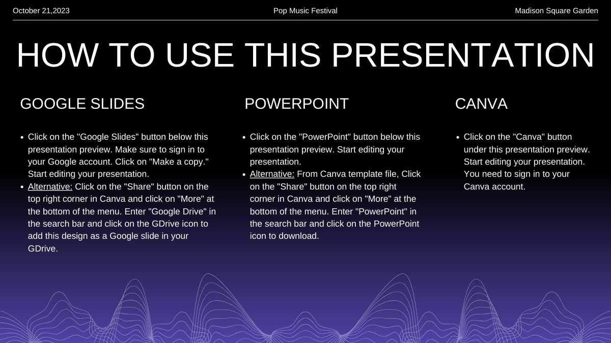 Minimal Pop Music Festival Slides - slide 2