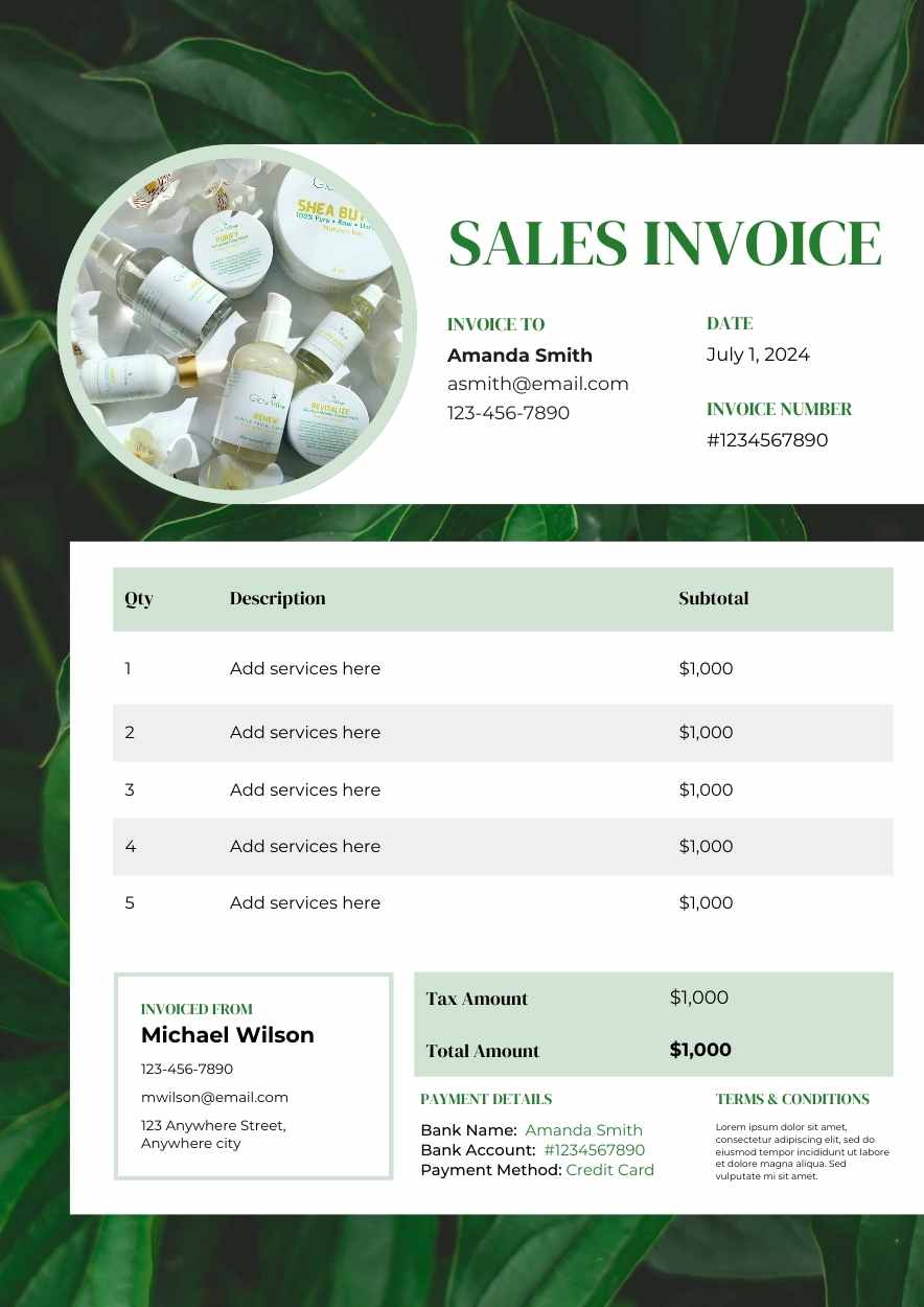 Minimal Sales Invoice Template - slide 1