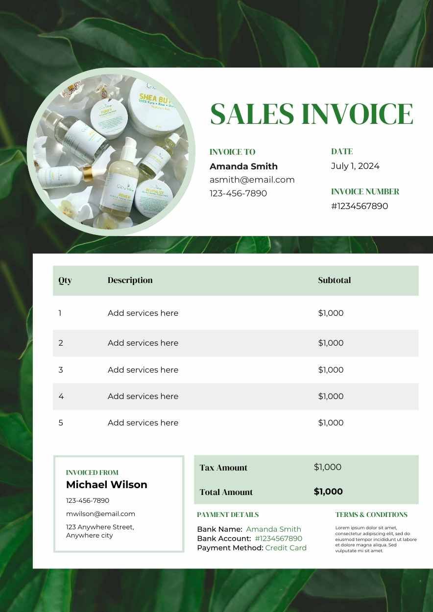 Minimal Sales Invoice Template - diapositiva 1