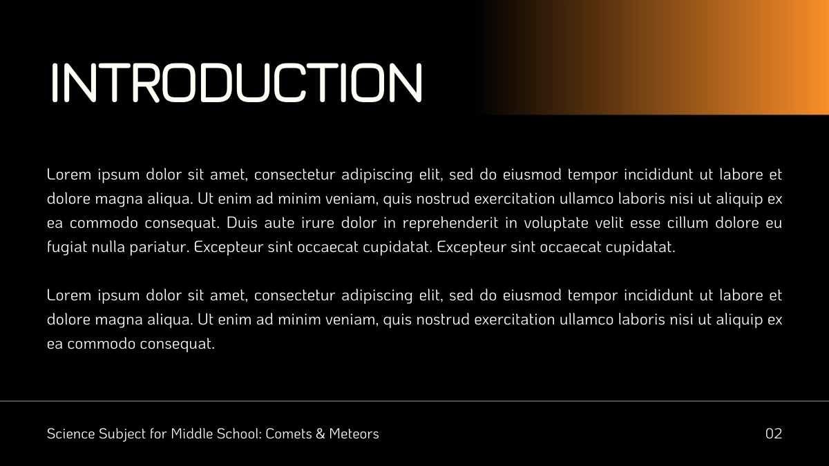 Aula de Ciência Minimalista: Slides sobre Cometas e Meteoros - deslizar 4