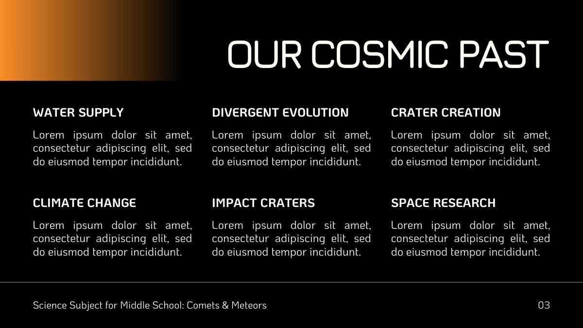 Slide Minimal Mengenai Komet dan Meteor untuk Pelajaran Sains - slide 5