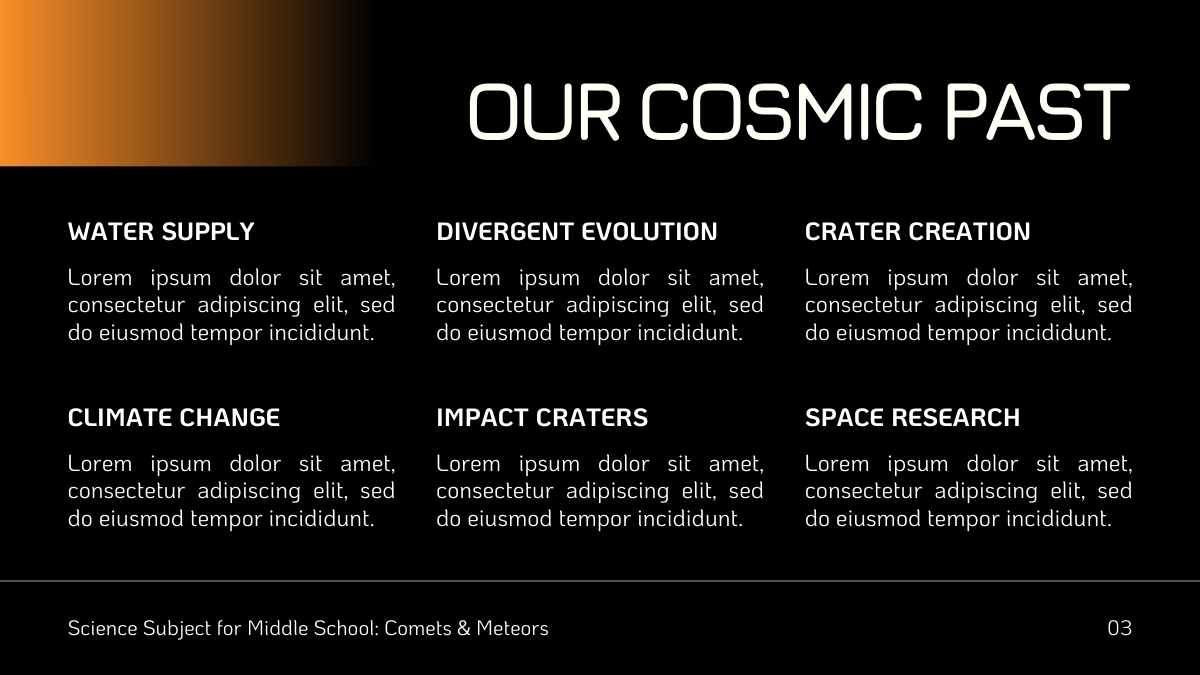 Lição mínima de ciências: Cometas e meteoros - slide 5