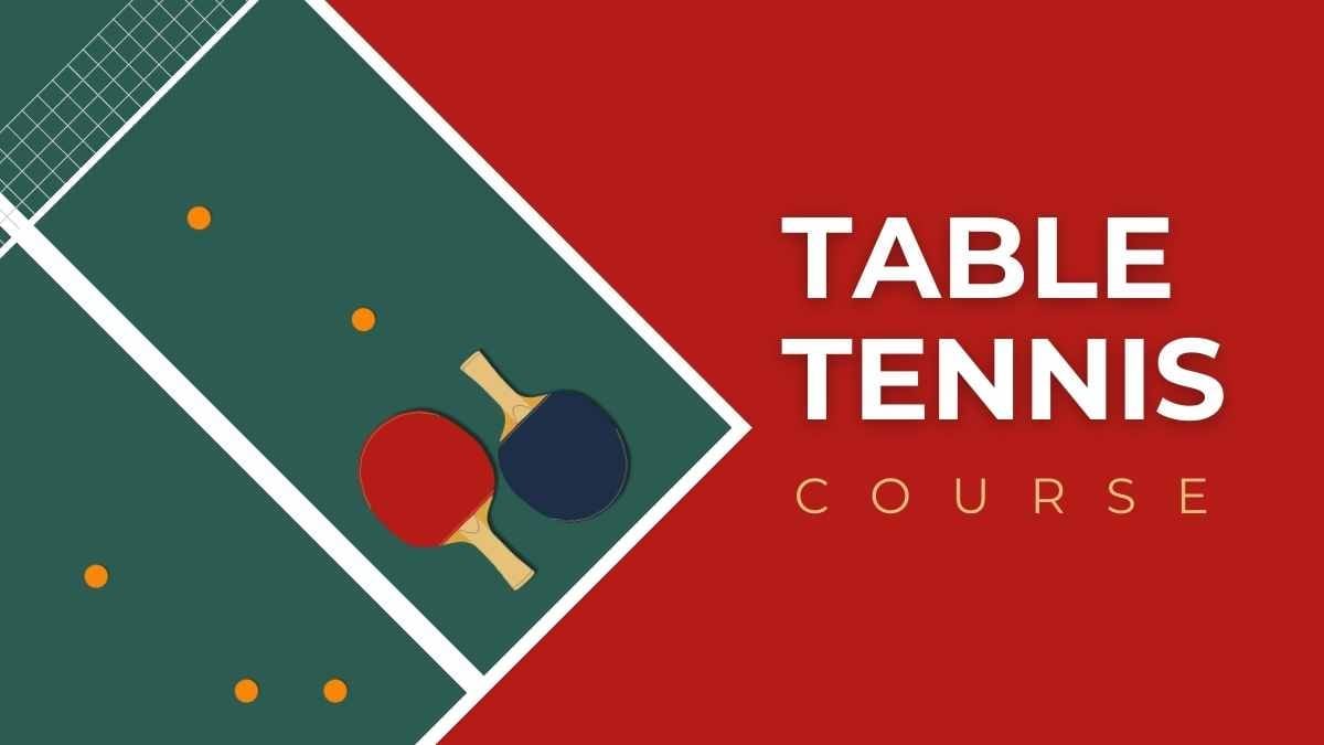 Red Minimal Table Tennis Course - slide 1