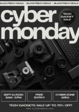 Minimal Tech Gadget Cyber Monday Deals Flyer