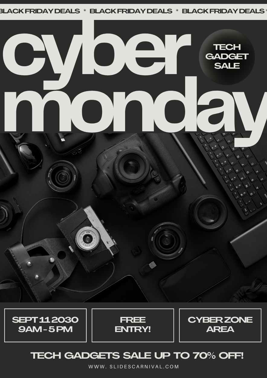 Minimal Tech Gadget Cyber Monday Deals Flyer - slide 1