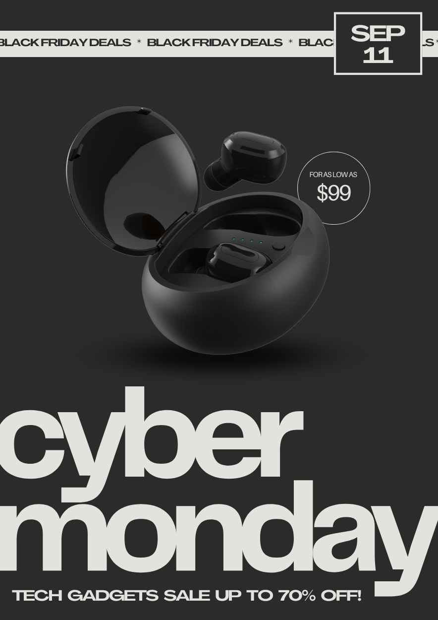 Minimal Tech Gadget Cyber Monday Deals Flyer - slide 2