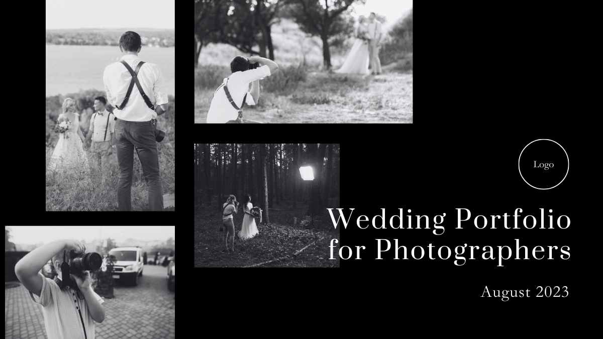 Portfólio Minimalista de Casamento para Slides de Fotógrafos - deslizar 1