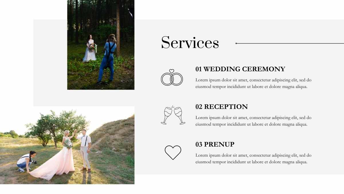 Portafolio Minimalista de Bodas para Fotógrafos Plantillas - diapositiva 7