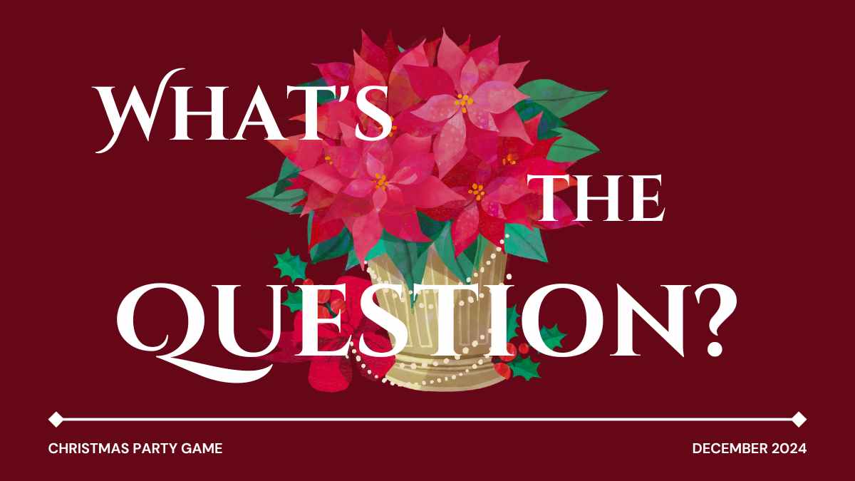 Minimal What’s the Question Game Christmas Party Game - slide 1