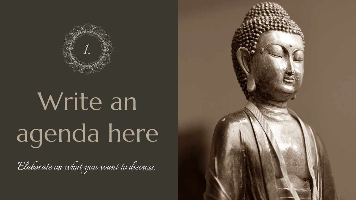 Minimal Wheel of Life Buddhism Slides - slide 3