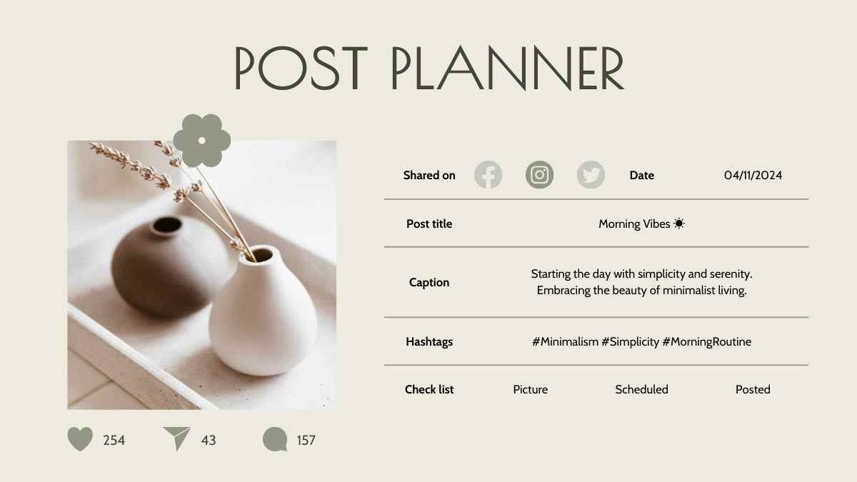 Minimalist Aesthetic Feed - Social Media Planner - diapositiva 14