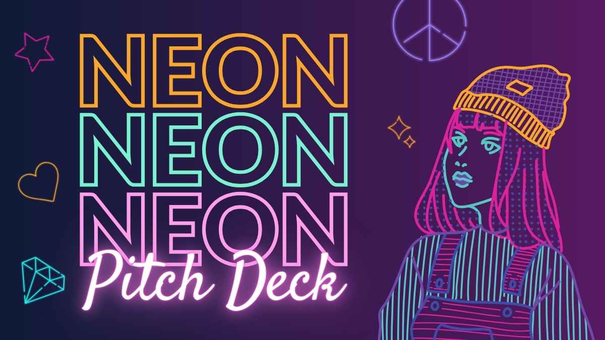 Apresentação de Pitch Neon Minimalista e Descolada - deslizar 1