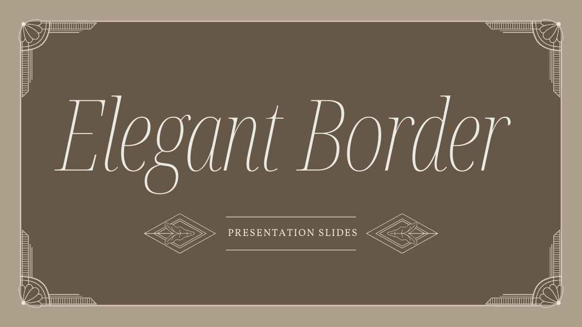 Mocha Mousse Elegant Border Slides - slide 1