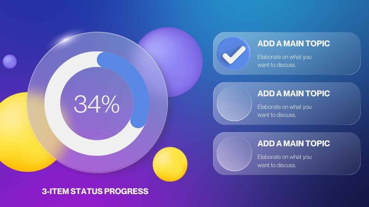 Modern 3D 3-Item Status Process Infographic - slide 3