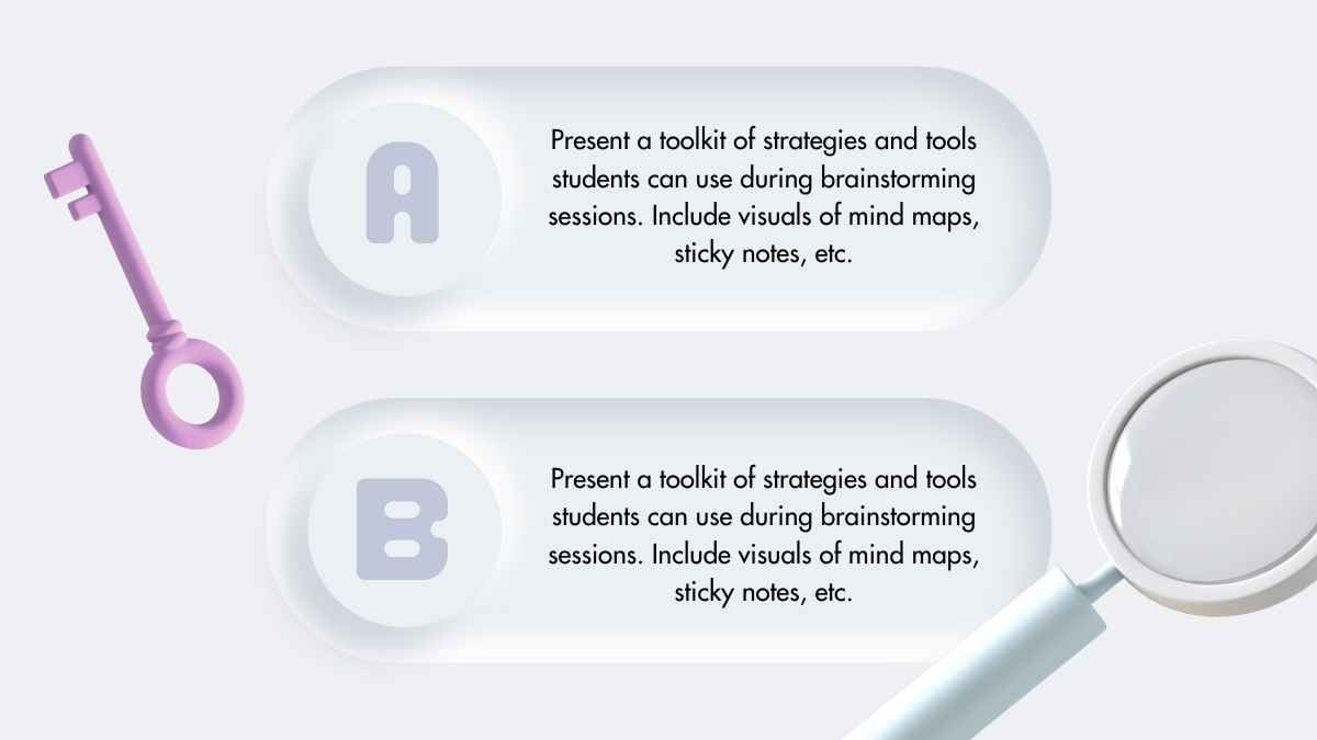 Modern 3D Brainstorm Whitish Slides - slide 9