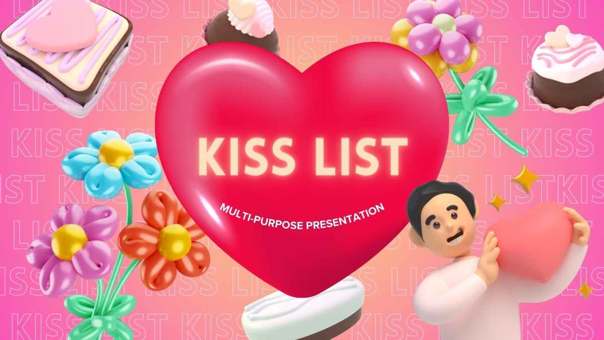 Modern 3D Kiss List Slides - slide 1