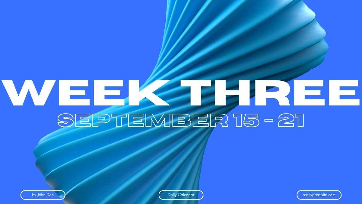 Modern 3D September Daily Calendar Slides - slide 12