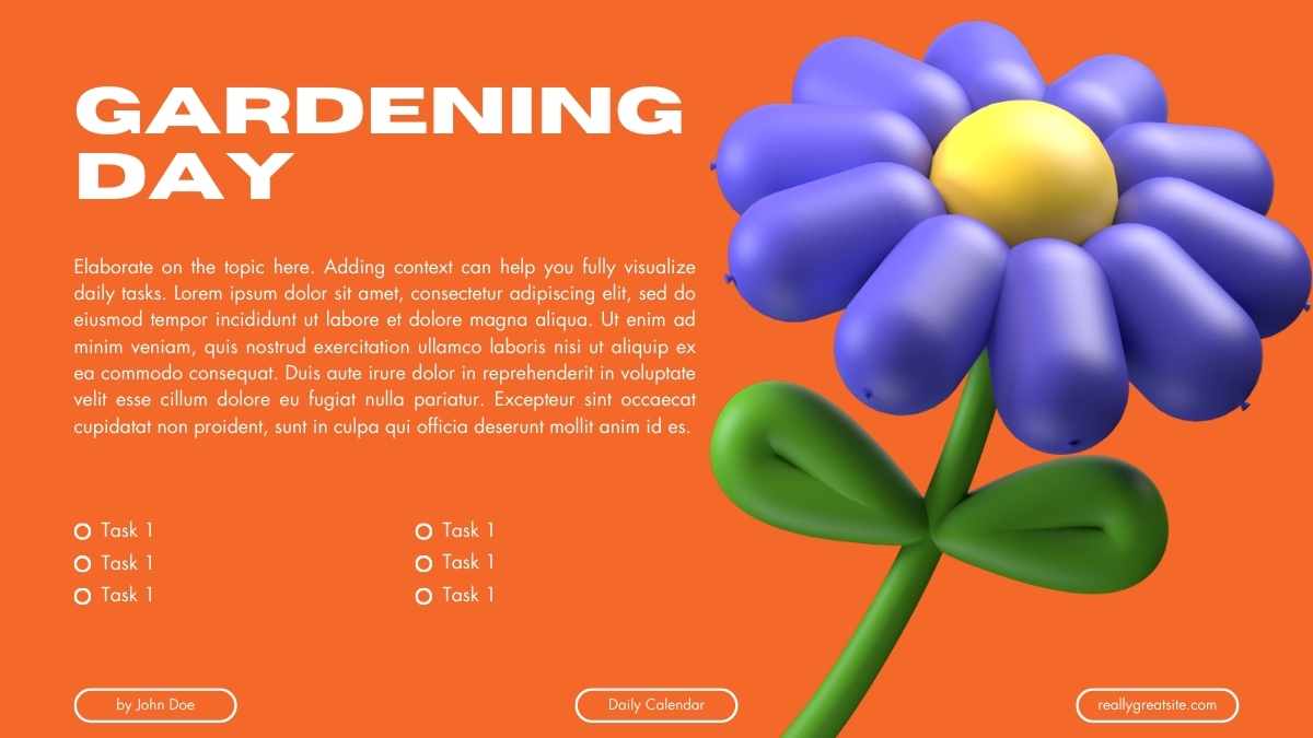 Modern 3D September Daily Calendar Slides - slide 7