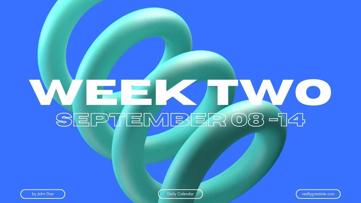 Modern 3D September Daily Calendar Slides - slide 8