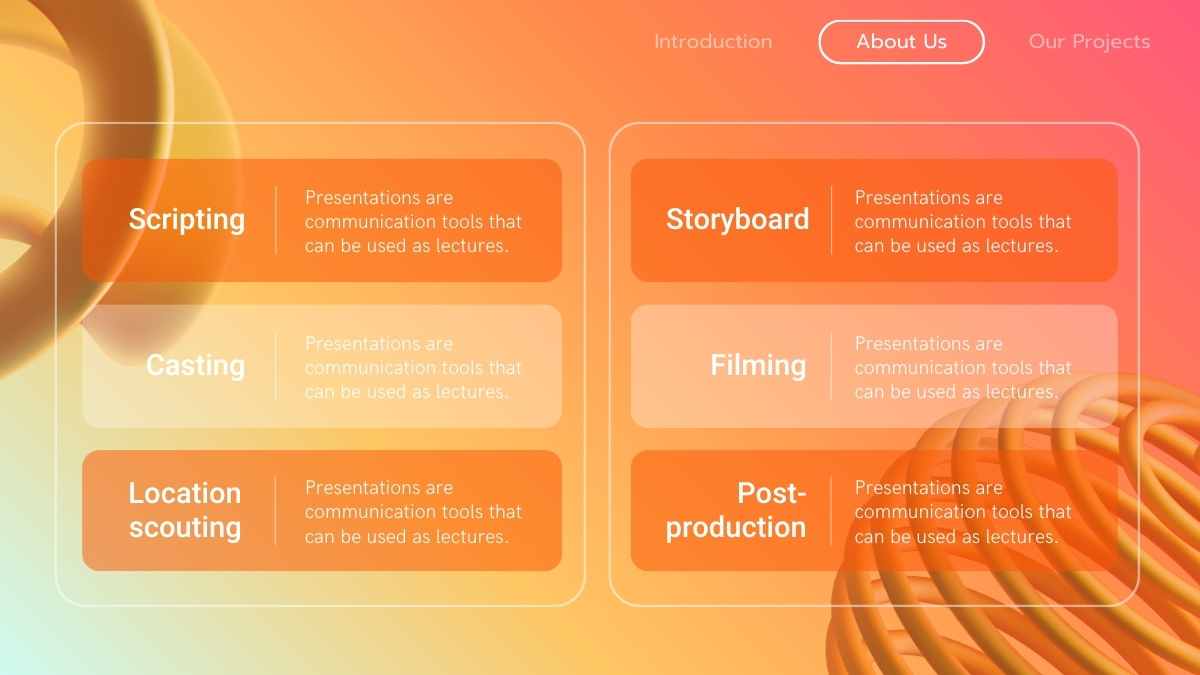 Plantillas Modernas para Propuestas de Producción de Video en 3D - diapositiva 9