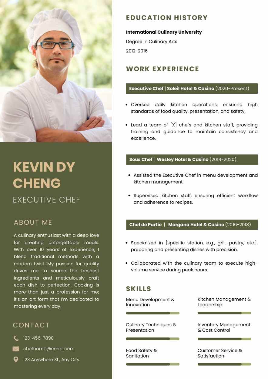 Modern Chef Resume Slides - slide 2