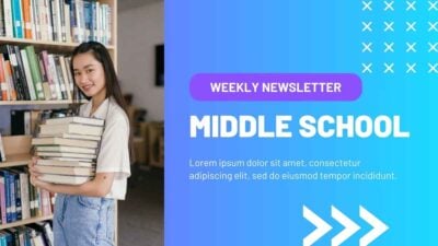 Newsletter Bulanan Semester dengan Ilustrasi 3D Lucu