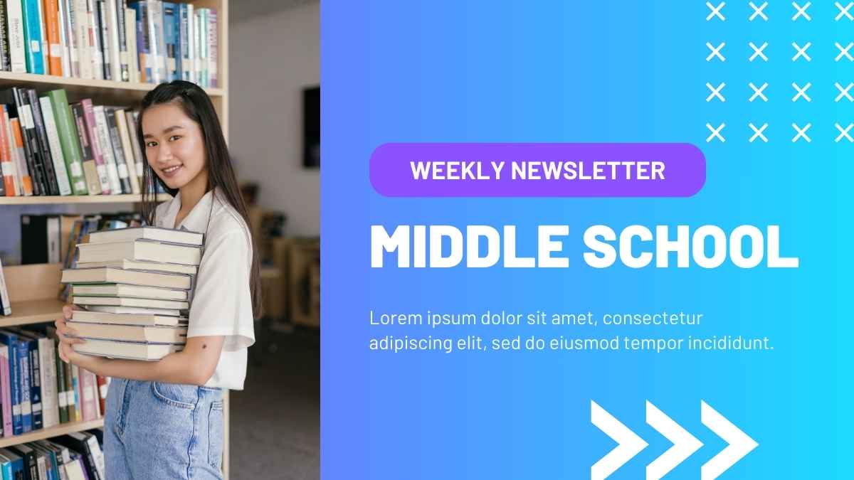 Modern Geometric Middle School Weekly Newsletter - slide 1