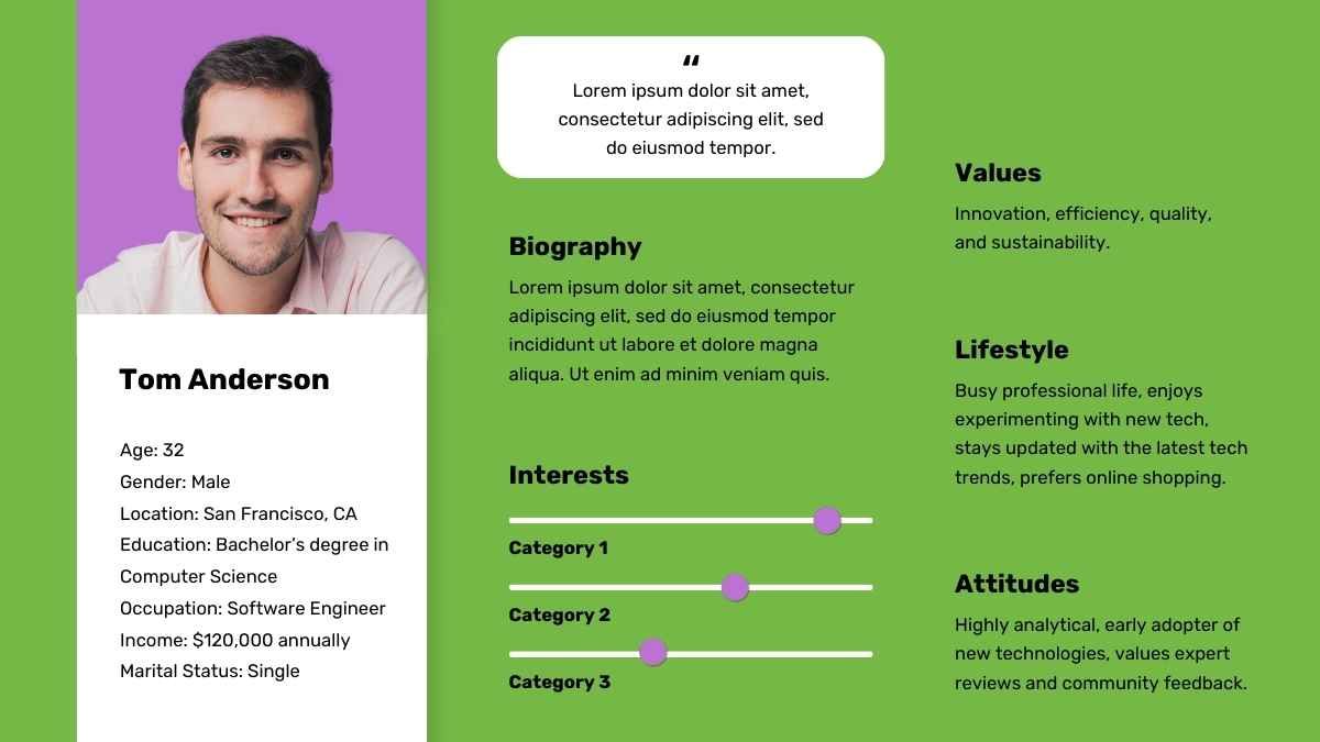 Modern Geometric Persona Canvas Infographics - slide 7