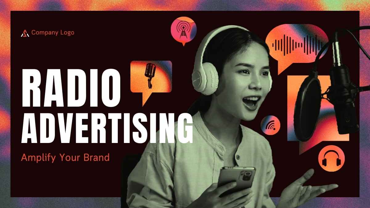 Modern Gradient Radio Advertising Slides - slide 1