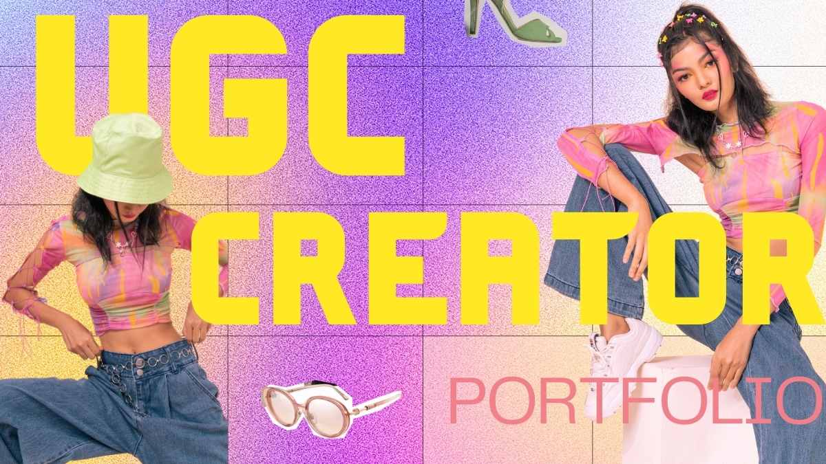 Modern Gradient UGC Creator Portfolio  Slides - slide 1