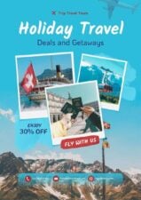 Slides Carnival Google Slides and PowerPoint Template Modern Holiday Travel Deals and Getaways Flyer 1