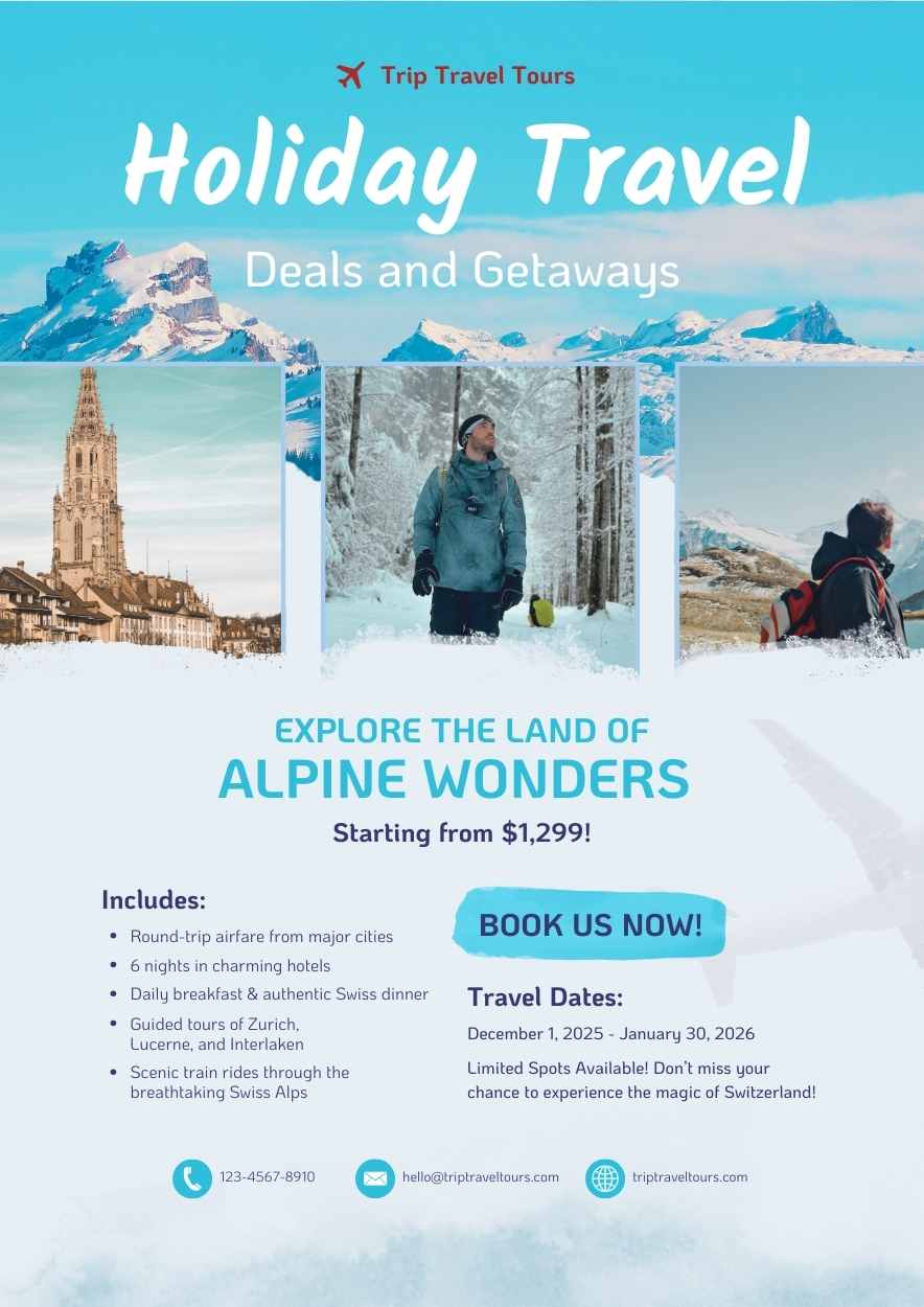 Modern Holiday Travel Deals and Getaways Flyer - slide 2