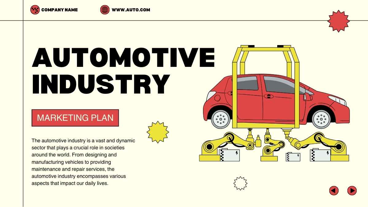 モダンで可愛らしいイラスト付きの自動車業界向けマーケティングプラン - slide 1