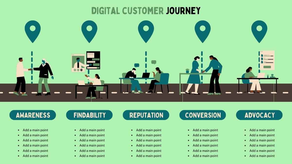 Modern Illustrated Digital Customer Journey Slides - slide 4