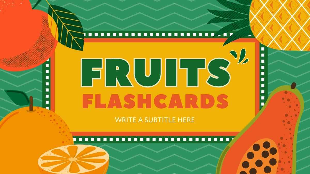 Modern Illustrated Fruits Flashcards - slide 1