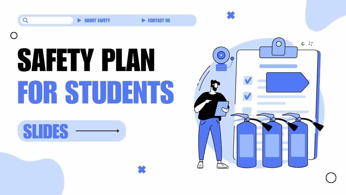 Modern Illustrated Safety Plan Slides For Students - diapositiva 1