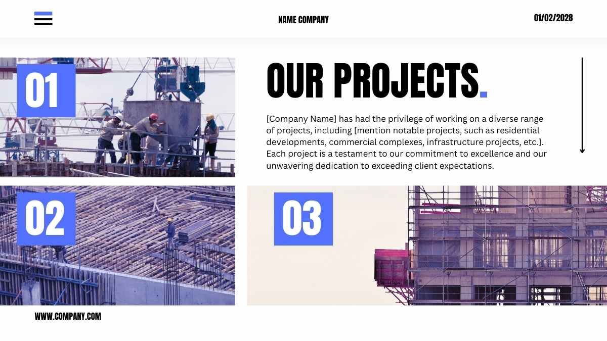 Modern Minimal Civil Construction Company Profile Slides - slide 1