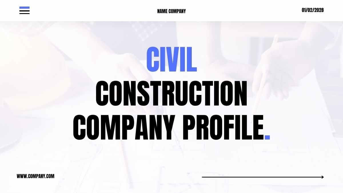 Modern Minimal Civil Construction Company Profile Slides - slide 1